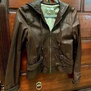 Mike & Chris Hooded Leather Jacket